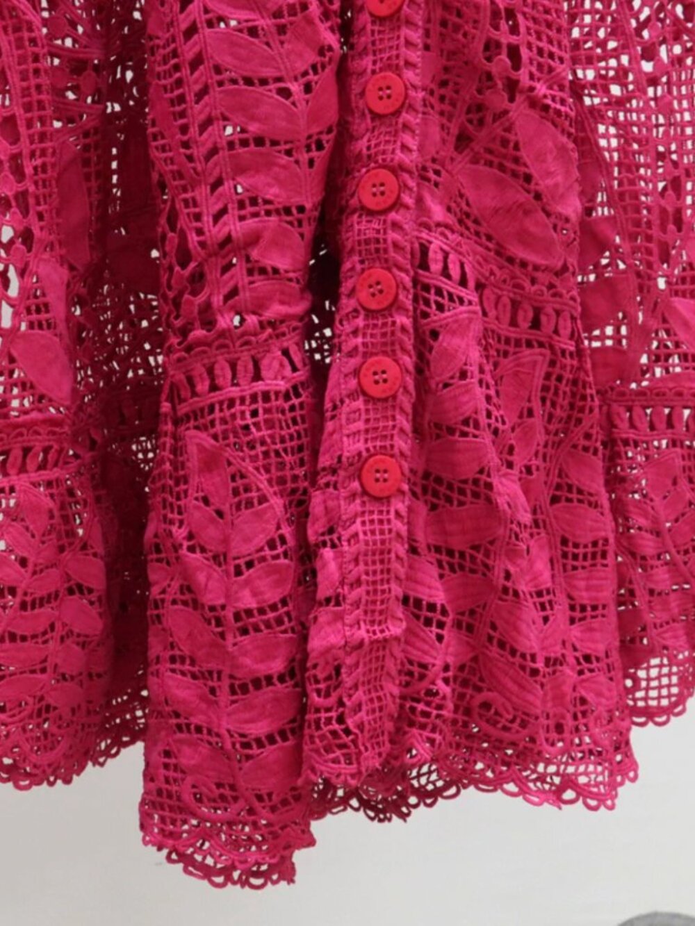 BEST FARM Rio Pink Guipire Maxi Dress XS/M Vacation Cocktail Party - Picture 8 of 10